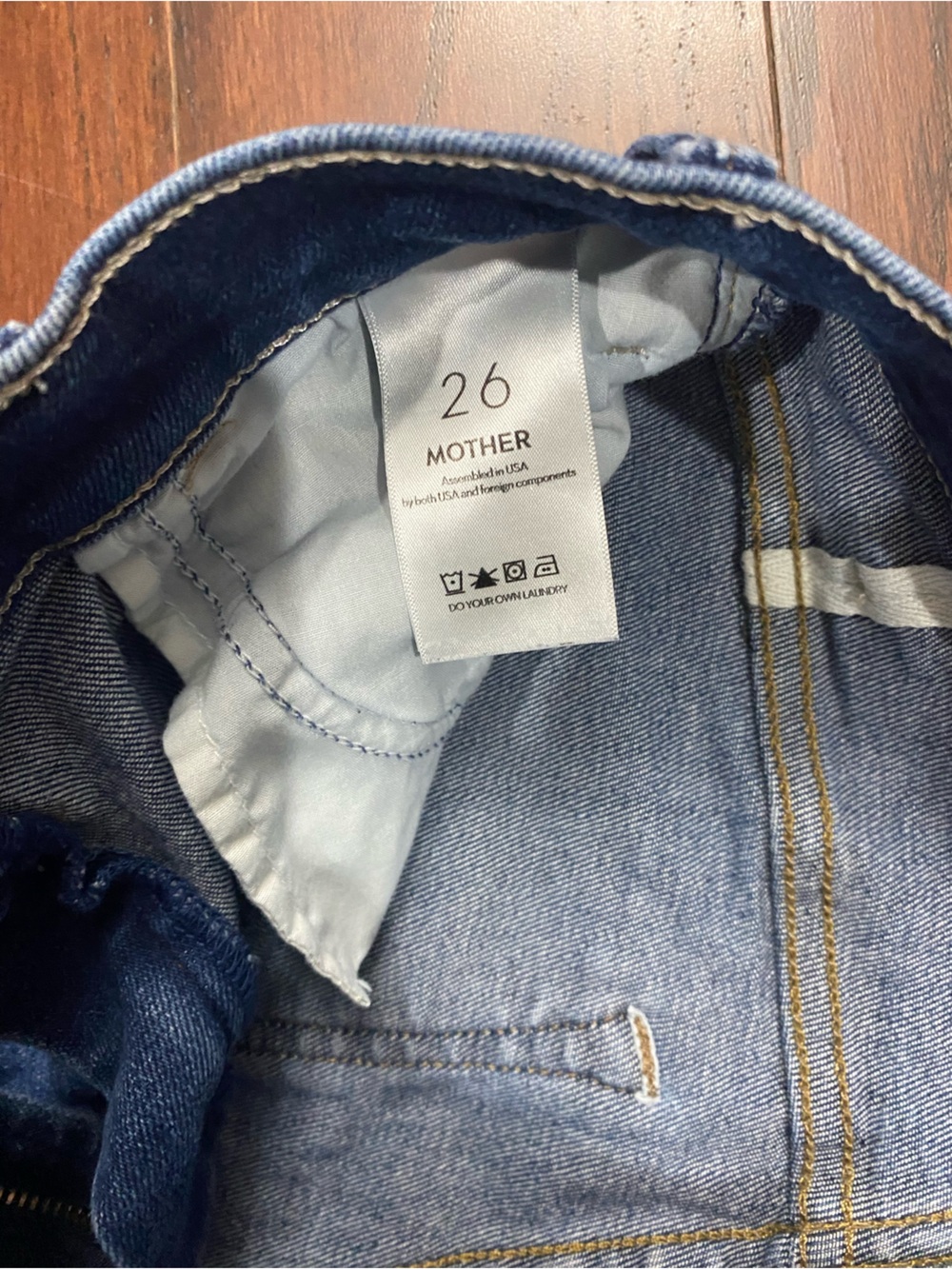 Mother The Hustler Ankle Fray Jeans In Home Movies Dark Wash High Rise Size 26 - Picture 5 of 7